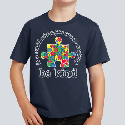 Youth T-Shirt - Autism Awareness - Be Kind Puzzle Piece T-Shirt Thumbnail