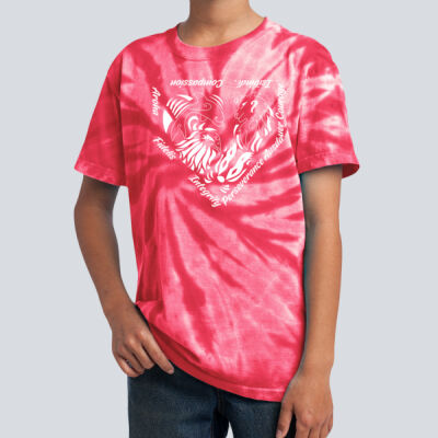 Youth Tie-Dye T-Shirt - House Aroha - Houses Home Plate - White Thumbnail