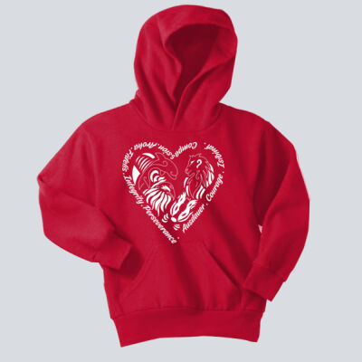 Youth Hoodie - House Aroha - Houses Heart - White Thumbnail