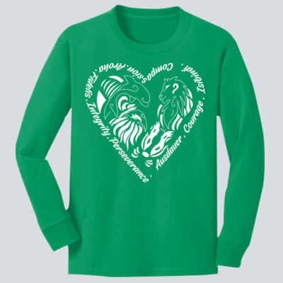 Youth Long Sleeve Shirt - House Ausdauer - Houses Heart - White Thumbnail