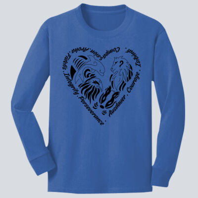 Youth Long Sleeve Shirt - House Isibindi - Houses Heart - Black Thumbnail
