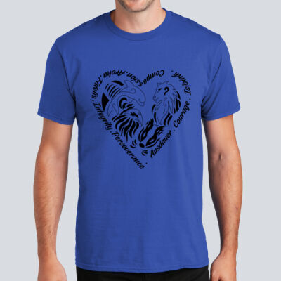 Adult T-Shirt - House Isibindi - Houses Heart - Black Thumbnail
