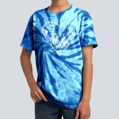 Youth Tie-Dye T-Shirt - House Isibindi - Houses Heart - White Thumbnail