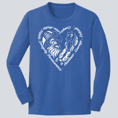 Youth Long Sleeve Shirt - House Isibindi - Houses Heart - White Thumbnail