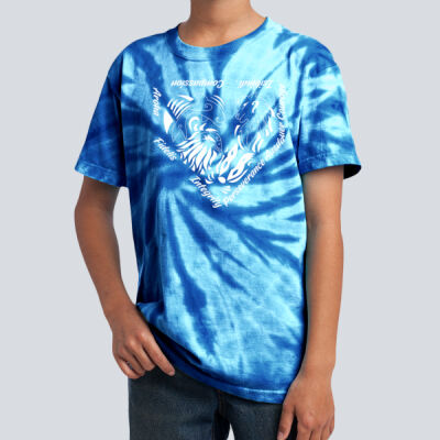 Youth Tie-Dye T-Shirt - House Isibindi - Houses Home Plate - White Thumbnail