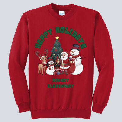 Adult Crewneck - Winter Holidays - Happy Holidays - Green Thumbnail