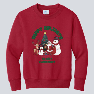 Youth Crewneck - Winter Holidays - Happy Holidays - Green Thumbnail