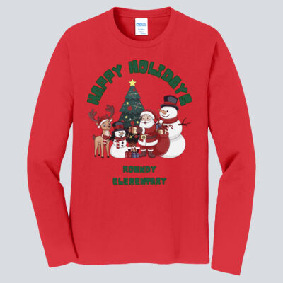 Adult Long Sleeve Shirt - Winter Holidays - Happy Holidays - Green Thumbnail