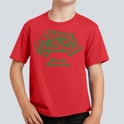 Youth T-Shirt - Winter Holidays - Merry Christmas - Green Thumbnail
