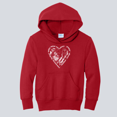 Youth Hoodie - House Aroha - Houses Heart - White Thumbnail